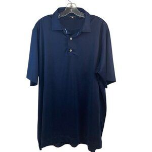 FJ FootJoy Polo Size XL Navy Blue Golf Activewear Athleisure Collar Short Sleeve